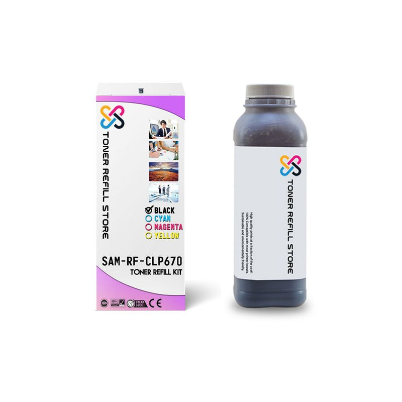 Black Toner Refill Kit With Chip compatible with the Samsung CLP-620 - CLP-670