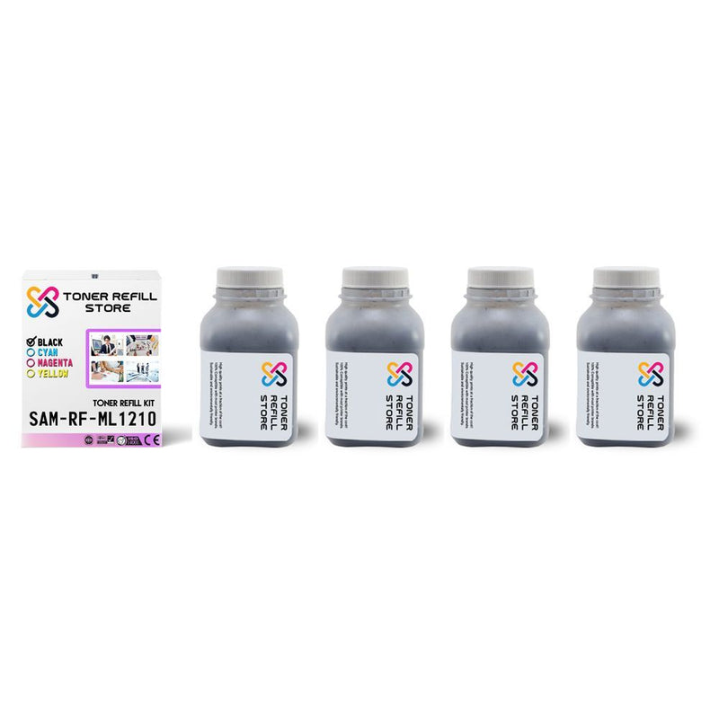 4 Pack Black Toner Refill Kit compatible with the Samsung ML-1210